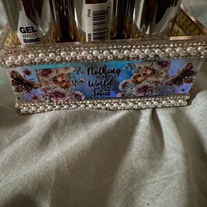 Homemade Christian Trinket box filled with 6 gel nail polishes